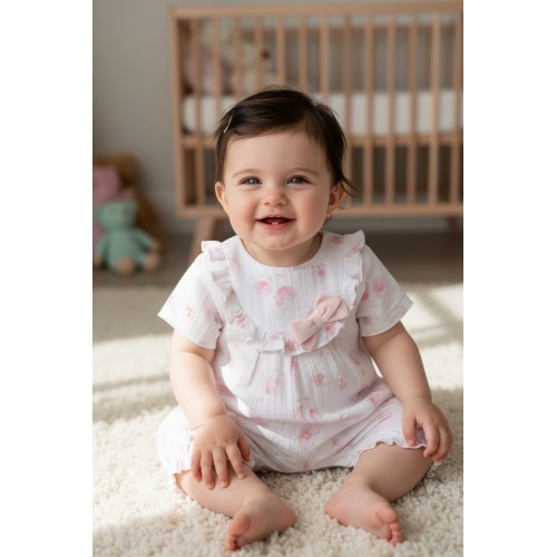 Salopetă din muselină pentru fetițe Minibanda – 100% bumbac, moale și delicată, 3.B781PV25 Salopetă din muselină pentru fetițe Minibanda – 100% bumbac, moale și delicată, 3.B781PV25