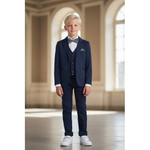 Pantaloni eleganți băieți din stofă moale cu închidere cu nasture și fermoar, 4.4411PV22BLM Pantaloni eleganți băieți din stofă moale cu închidere cu nasture și fermoar, 4.4411PV22BLM