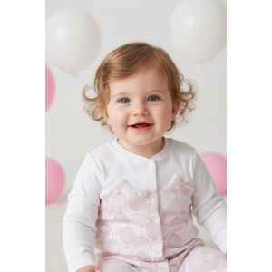 Salopetă lungă iDO pentru fetițe din bumbac elastic, cu imprimeu baloane, 4.8154PV24RZ