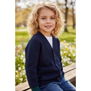 Cardigan băieți Sarabanda din bumbac tricotat cu detalii contrastante – elegant și confortabil, 0.7110TI23BLM