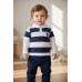 Set bebeluși iDO din bumbac 100% – tricou polo în dungi și pantaloni uni, 4.B059PV25NA Set bebeluși iDO din bumbac 100% – tricou polo în dungi și pantaloni uni, 4.B059PV25NA