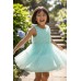 Rochie fetiță Sarabanda din tulle turcoaz cu design elegant și închidere la spate, 0.B338PV25TU
