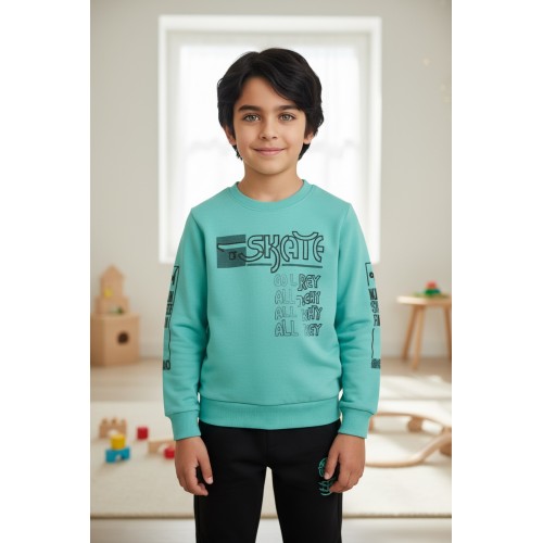 Trening băieți Sarabanda din jerse gros periat – hanorac cu imprimeu și pantaloni comozi,0.7003TI23AQ Trening băieți Sarabanda din jerse gros periat – hanorac cu imprimeu și pantaloni comozi,0.7003TI23AQ