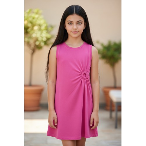 Rochie fete iDO din jerse elastic de bumbac – fără mâneci, unicolor, lungime deasupra genunchiuluI, 4.B867PV25RZ Rochie fete iDO din jerse elastic de bumbac – fără mâneci, unicolor, lungime deasupra genunchiuluI, 4.B867PV25RZ